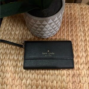 Kate Spade Black Leather Wristlet